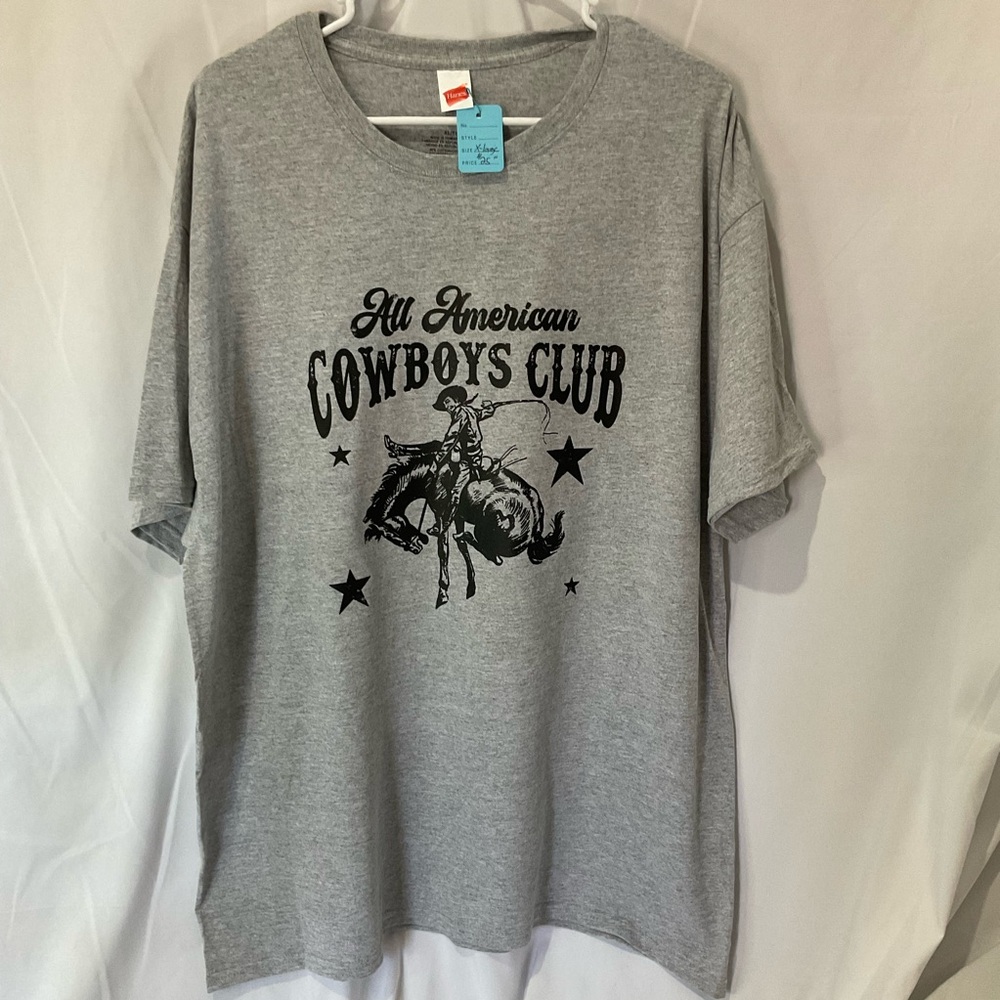 All American Cowboys Club, Gray Men’s T-Shirt Size XL